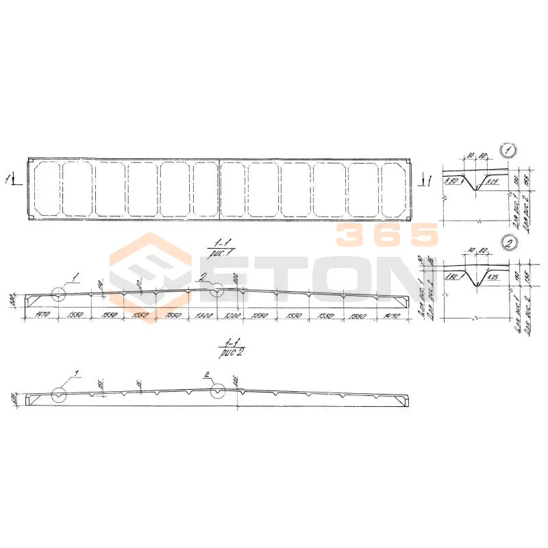 Плиты ребристые Серия 1.465.1-13 1ПГ 18-1 АIIIв тп