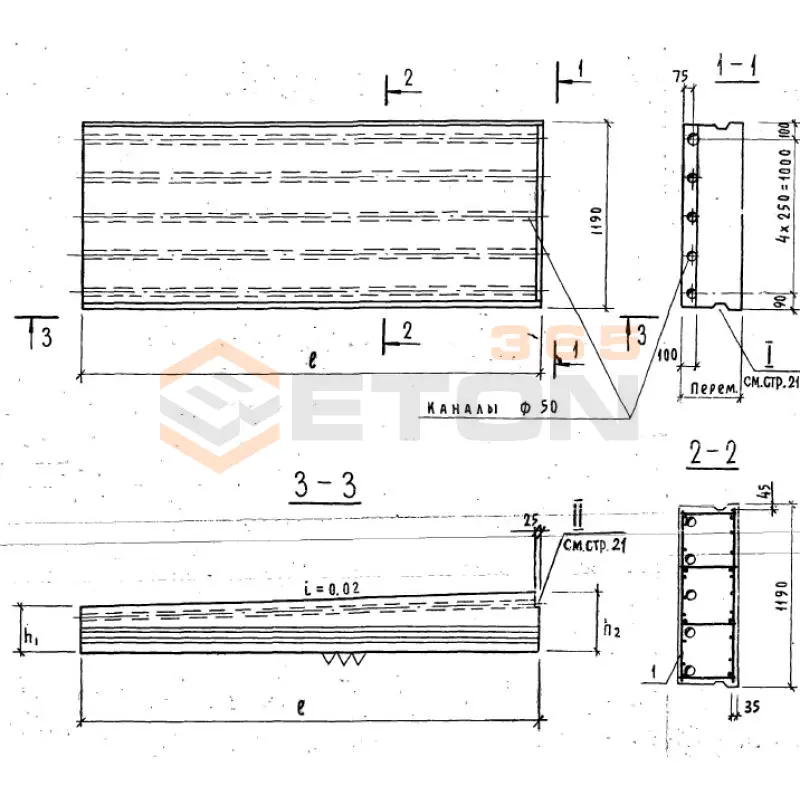 Панели покрытий Серия 1.165-9 ПНВ 72-12-25-2 я