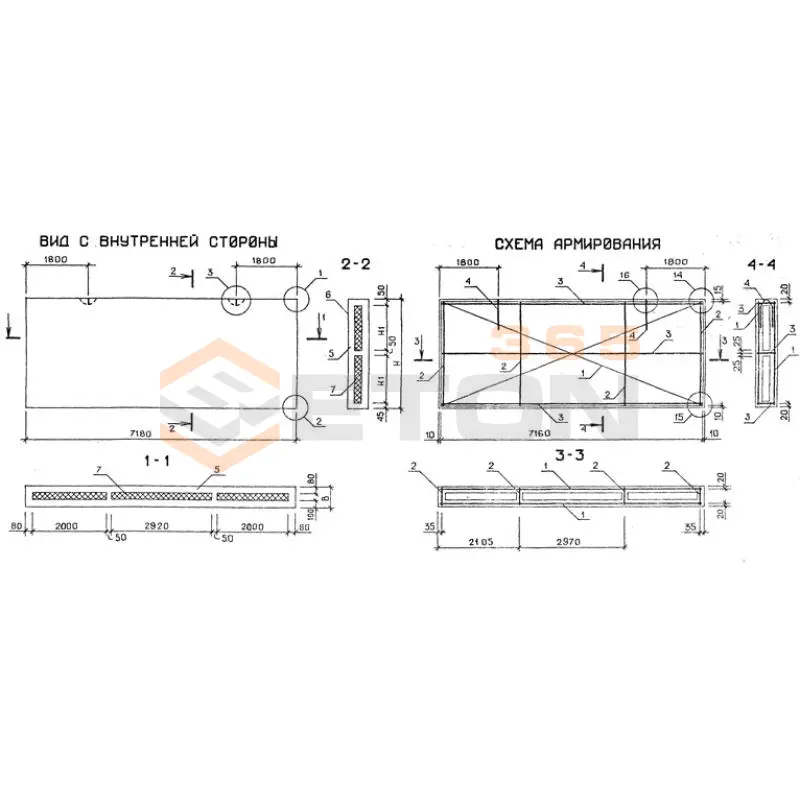 Панели стеновые трехслойные Серия 1.232.1-7 ПСТ 72-15-2,5-1 л