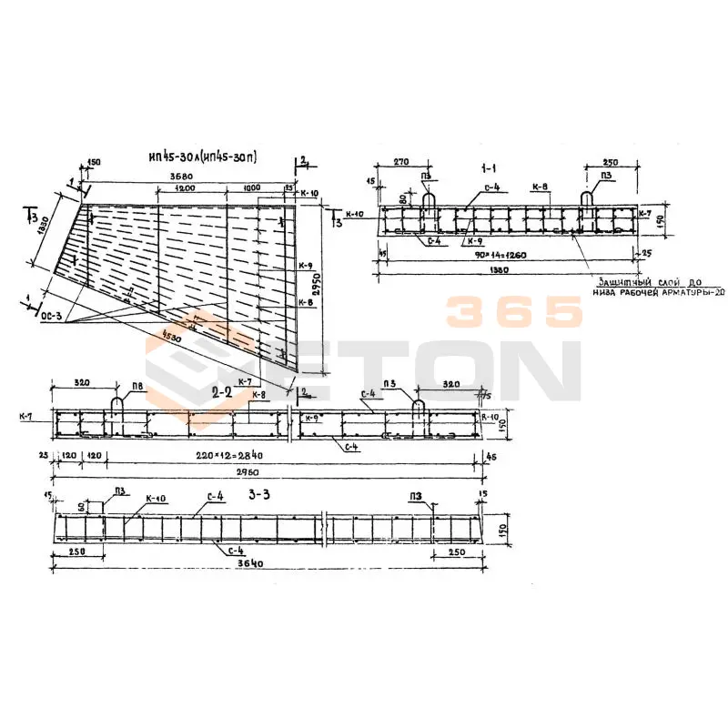 Плиты плоские Серия 86 и 85 ИП 45-30 п