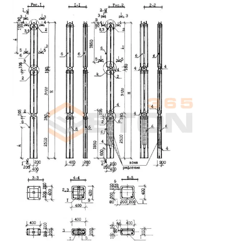 Колонны Серия КУБ 2,5 4,4КП 2,33/30-40 с