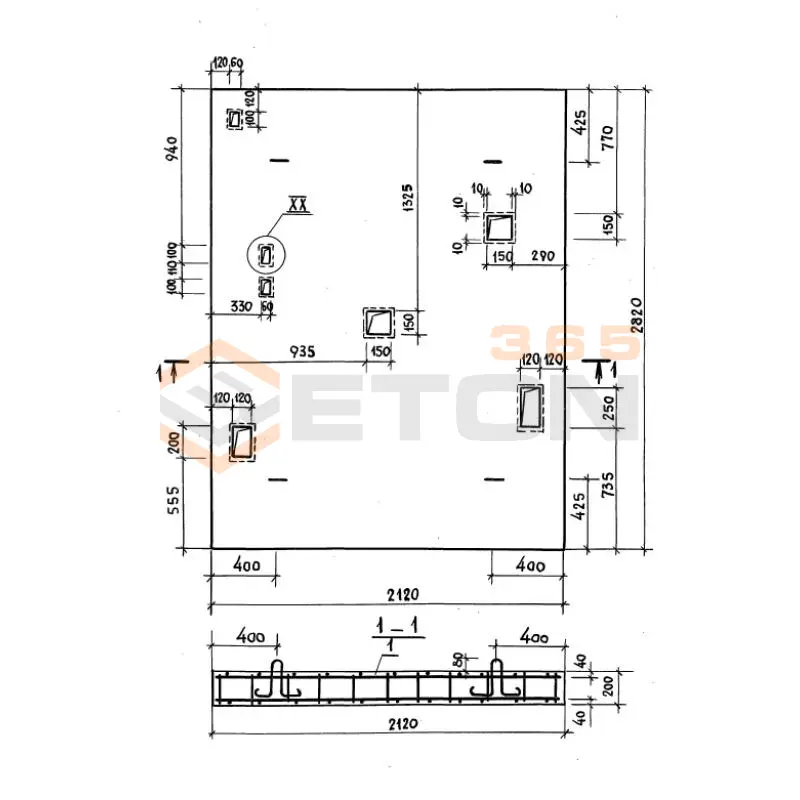 Плиты перекрытия шахт Серия 1.089.1-2 ПЛ 50Г-21-28-2 п (1.089.1-2)