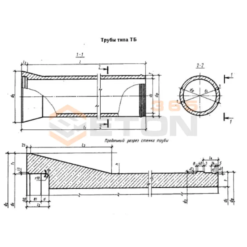 Трубы цилиндрические раструбные безнапорные ГОСТ 6482-88 ТБ 100-50-2