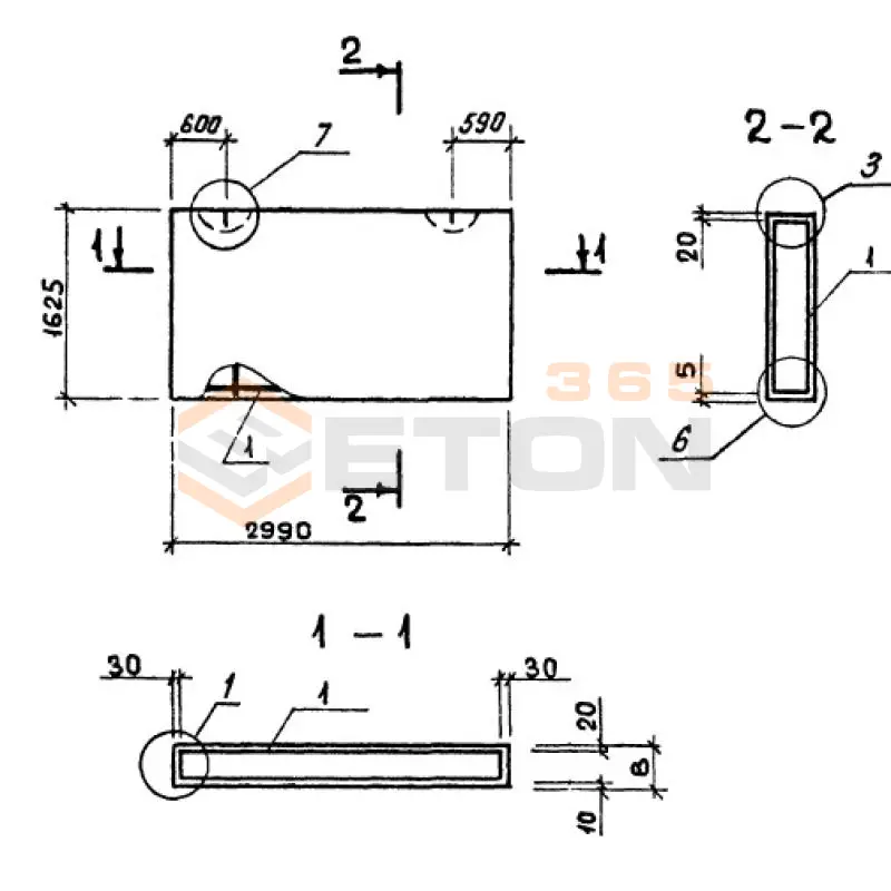 Панели однослойные самонесущие Серия 1.232.1-8 ПСС 30-16-4,0 п (1.232.1-8)