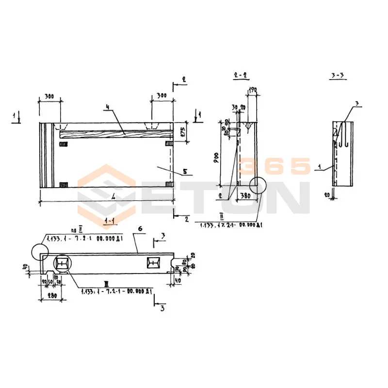 Блоки наружных стен Серия 1.133.1-7 5БНУ 16-9-40-75 п-1