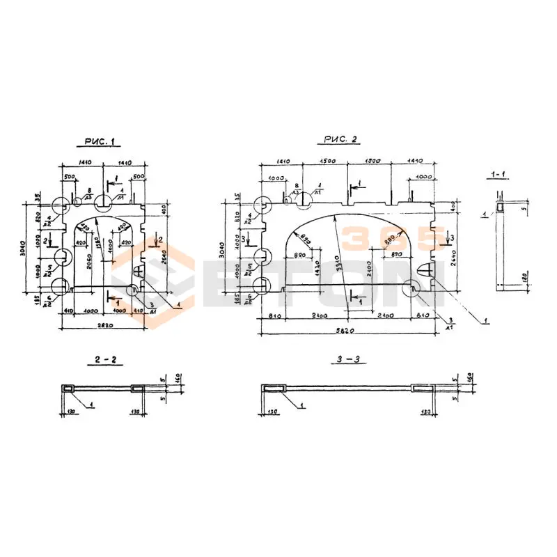 Панели внутренних стен Серия 1.090.1-2с ПВА 28-30-20-7 тс (1.090.1-2с)