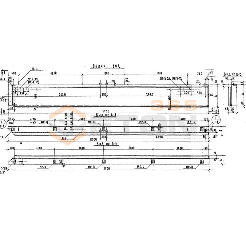 Панели стеновые керамзитобетонные толщиной 24 и 32 см Серия ИИ 04-5 Н 57-6 пр