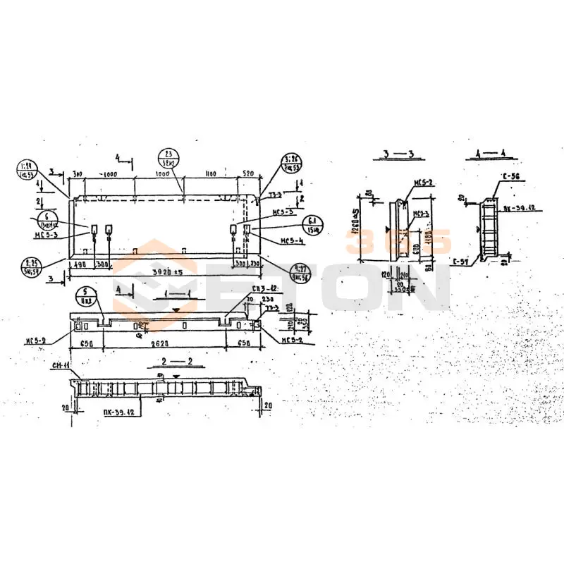 Панели наружных стен Серия 1.232 КЛ-2 НР 2-39-12-35 (1.232 КЛ-2)