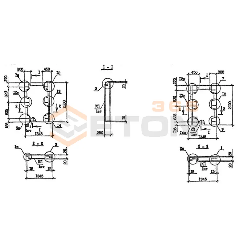 Панели наружных стен нулевого цикла Серия 1.090.1-7с 1ПСЦ 14-21-2,5 пс (1.090.1-7с)