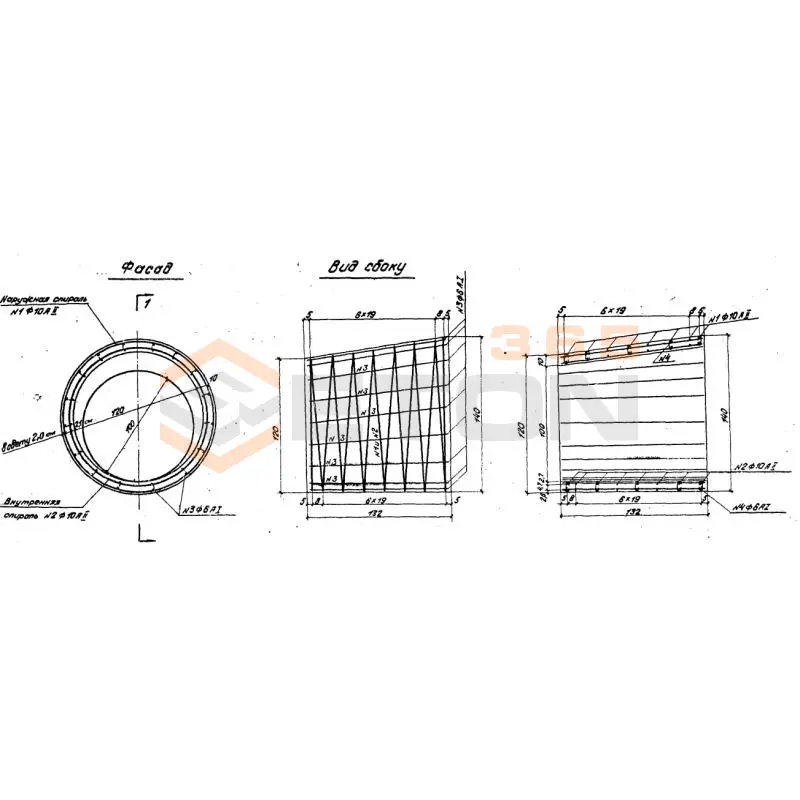 Звенья оголовков конические серия 3.501.1-144 ( Серия 3.501-59, шифр 1484 ) Блок 27