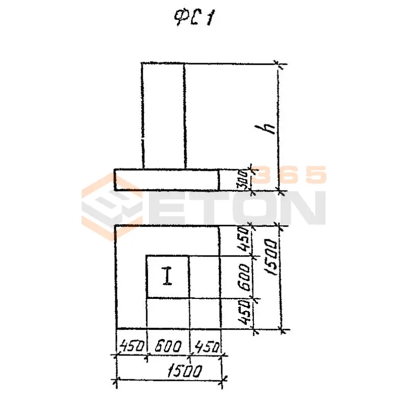Фундаменты под стальные опоры Серия 3.015.1-17.94 ФС 1-24