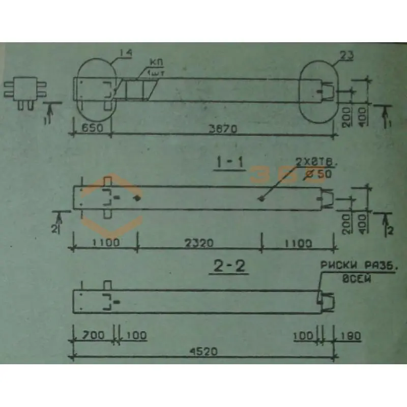 Колонны сечением 400х400 мм для зданий с высотами этажей 5,4-6,0 и 6,0 (7,2) м Серия 1.020.1-2с/89 4КВ 54-45-1 с