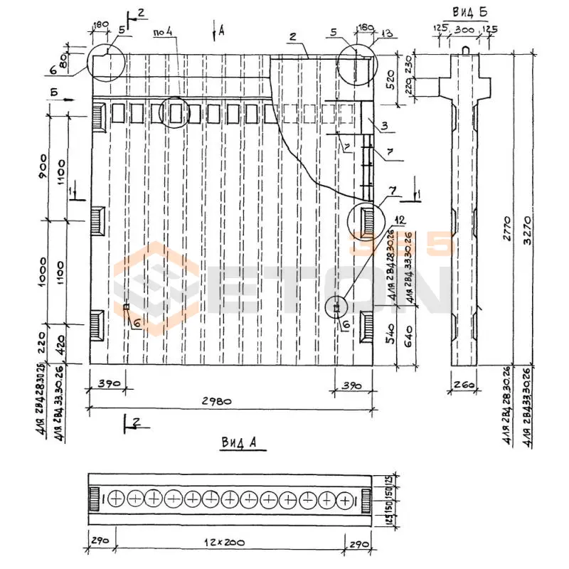 Вентблоки-диафрагмы жесткости Серия 1.034.1-1/90 2ВД 28-30-26