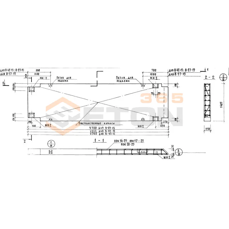 Панели подвала Серия ИИ 04-5 П 57-15