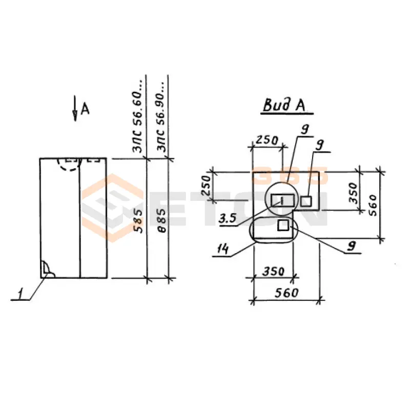 Панели стеновые толщиной 300 мм Серия 1.030.1-1/88 3ПС 6-9-3,5 л