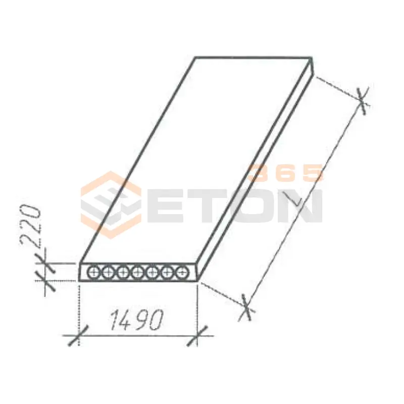 Плиты многопустотные Серия Б1.141.1-1.11 ПСМ 64-15-22-9 S800 (Б1.141.1-1.11)