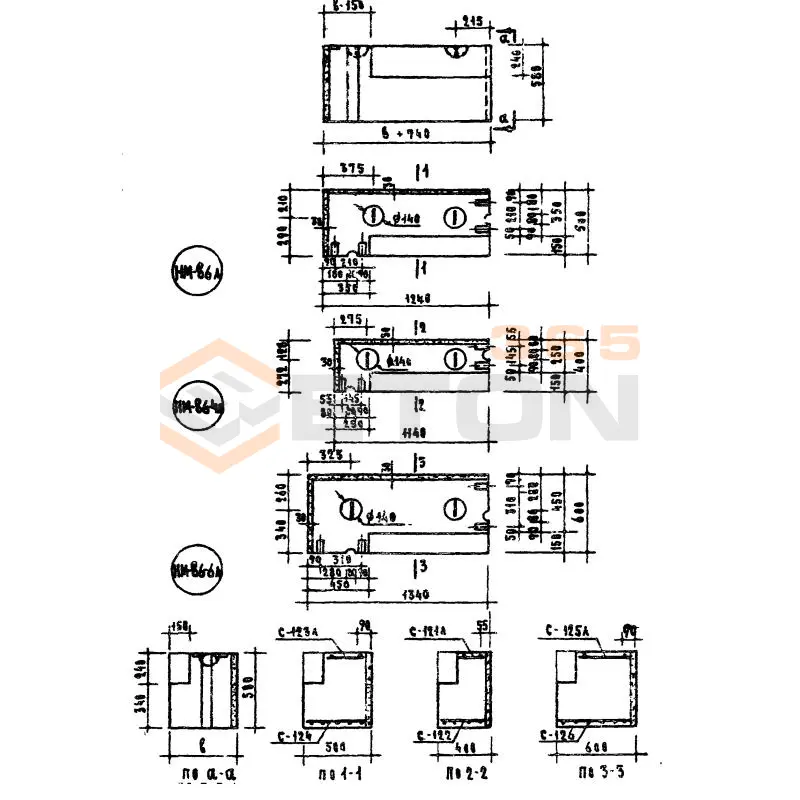 Блоки стеновые Серия 03-05 НМ 86-4 л