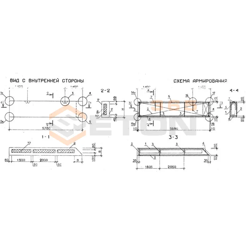 Панели стеновые трехслойные Серия 1.232.1-7 1ПСТ 57-9-3,0-3 л-2