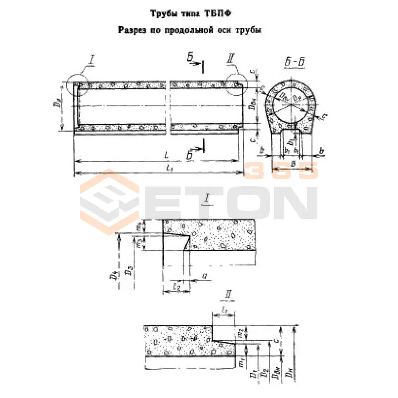 Трубы безнаморные Серия 3.008.1-8/89 ТБПФ 100-20-1 (3.008.1-8/89)