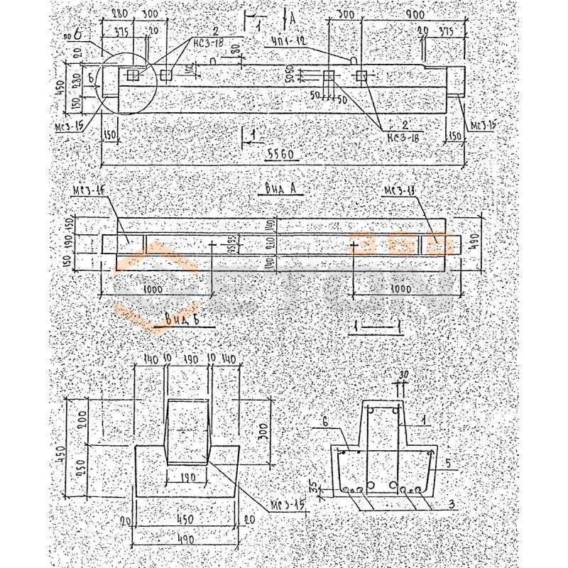 Ригели Серия 1.225.1 КЛ-3 2Р 56-5,5-7 АтVт