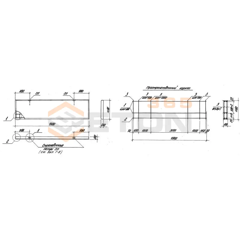 Панели стеновые толщиной 200 мм Серия 1.030.1-1 ПС 60-15-2,0-2 л