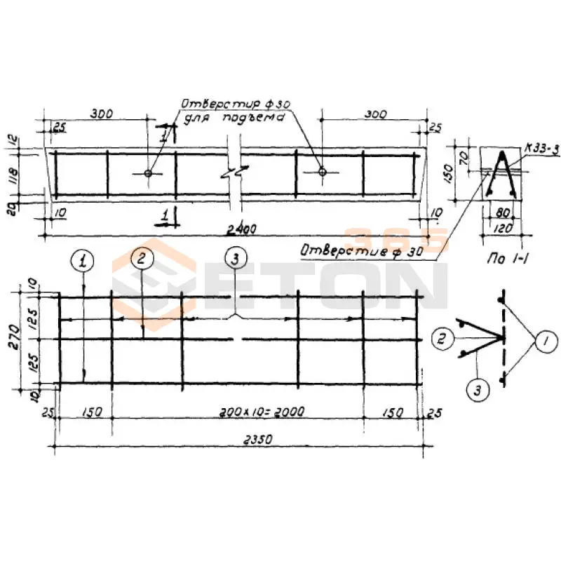 Перемычки Серия ИИ 03-02 Альбом 16б ч2 Б 24
