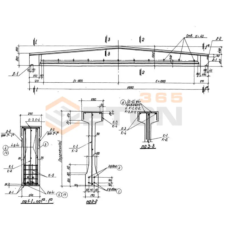 Балки Серия ПК 01-06 Б 6-12-2