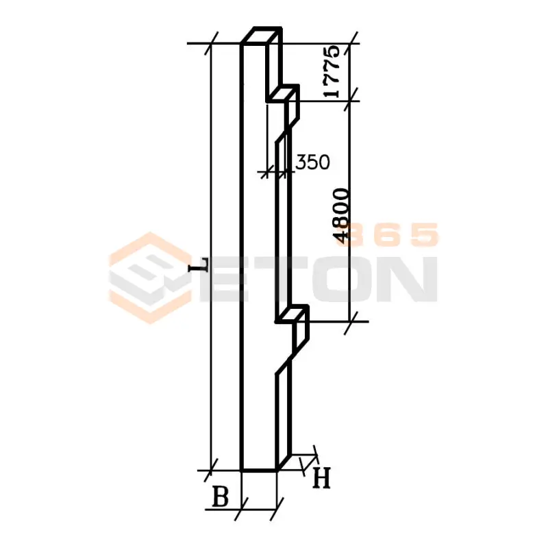 Колонны железобетонные для многоэтажных производственных зданий на высоту этажа 4,8 м Серия 1.420-12 вып. 2 К 17а-1-1