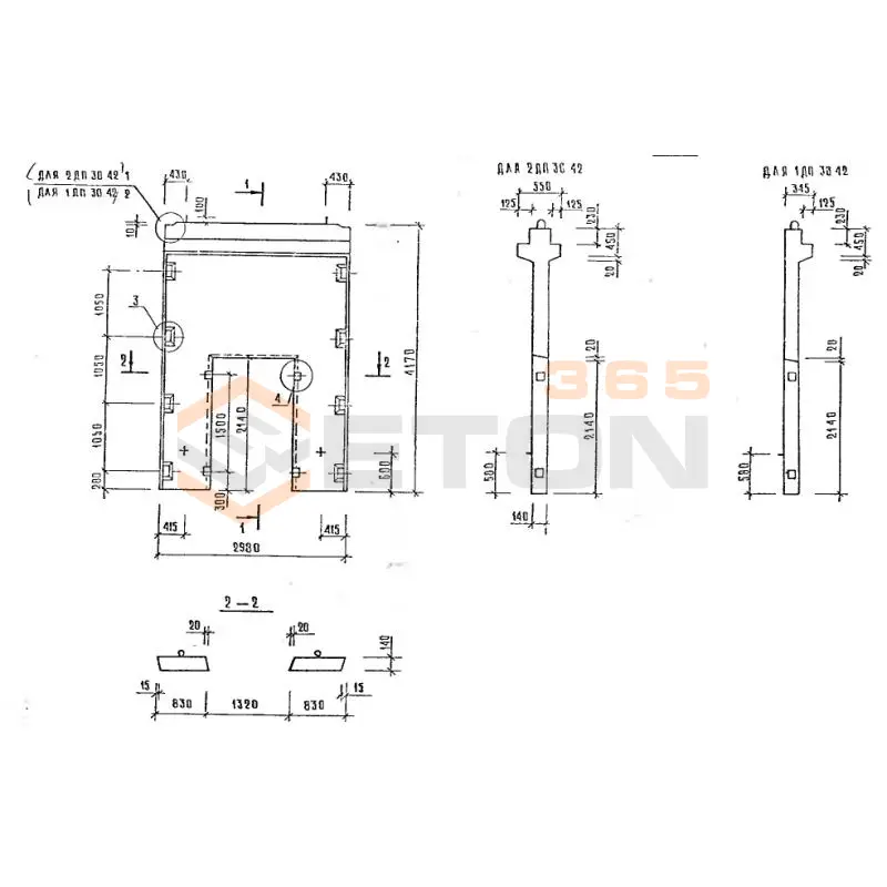 Диафрагмы жесткости серия 1.020-1/87 ( 1.020.1-7, 1.020-1/83, ИИ 04-1, 1.020.1-3пв ) 2ДП 30-42
