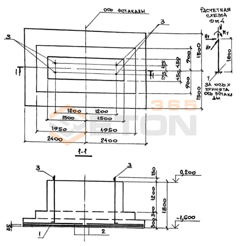 Фундаменты Серия 3.015.2-15 ФМ 4 (3.015.2-15)