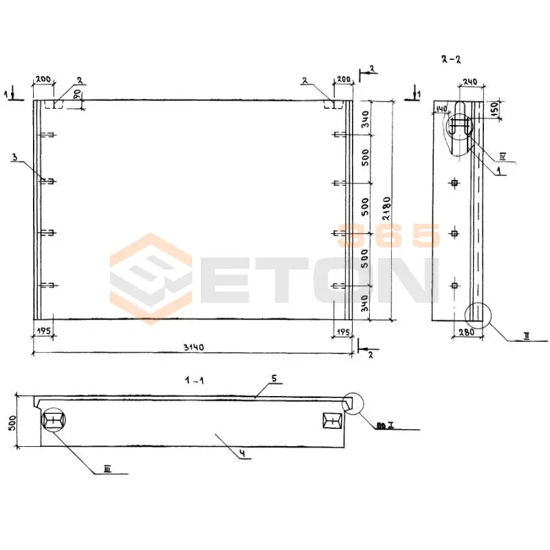 Блоки наружных стен Серия 1.133.1-7 1БН 31-22-50-5 п