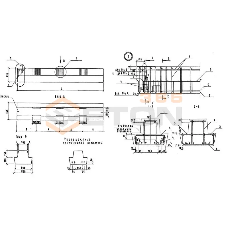 Ригели Серия 1.220.1-3м РДП 4-65 (1.220.1-3м)