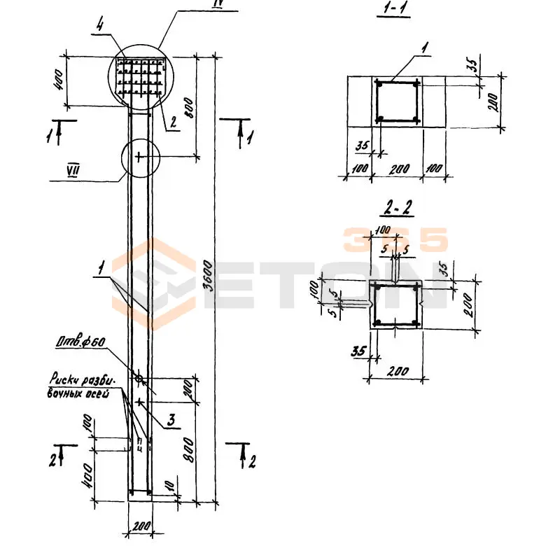Колонны Серия 1.823.1-3с 2К 36-2-3 с