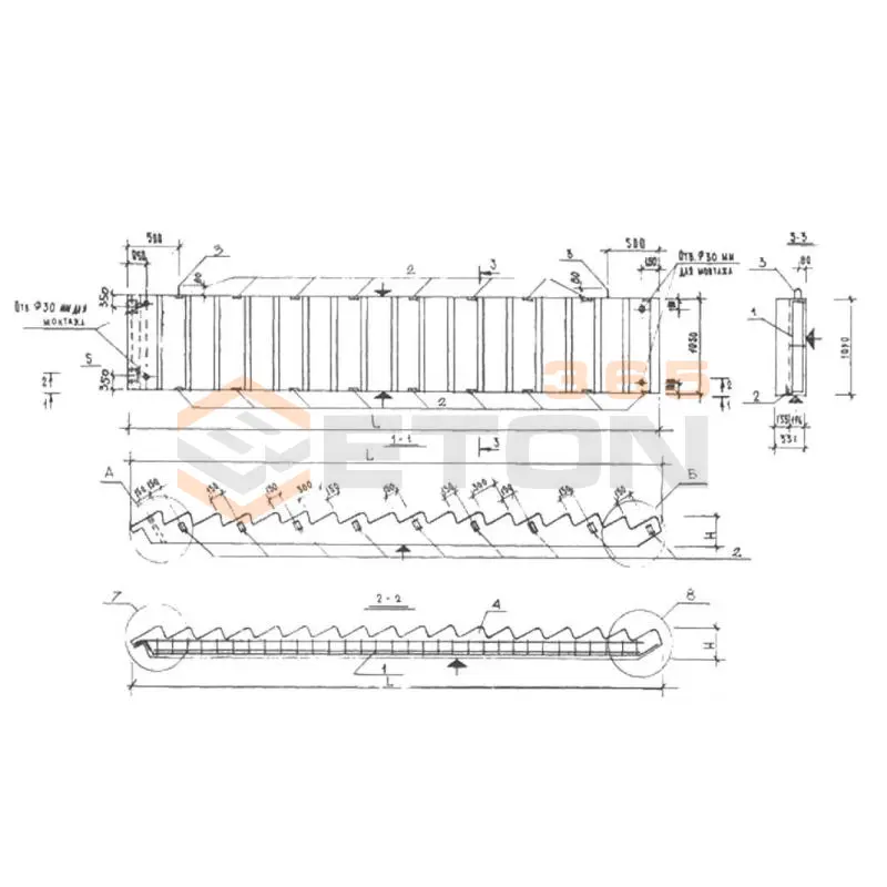 Лестничные марши Серия КУБ 2,5 ЛМ 30-10,5