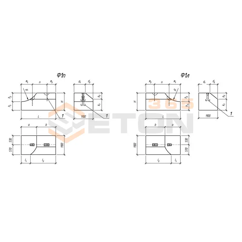 Блоки фундамента Серия 3.501.3-185.03 Ф 1пл-35-227 (3.501.3-185.03)