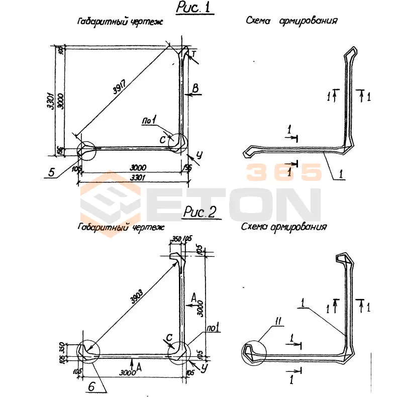 Блоки силосные угловые Серия 3.702-1/79 СУ 1 к7