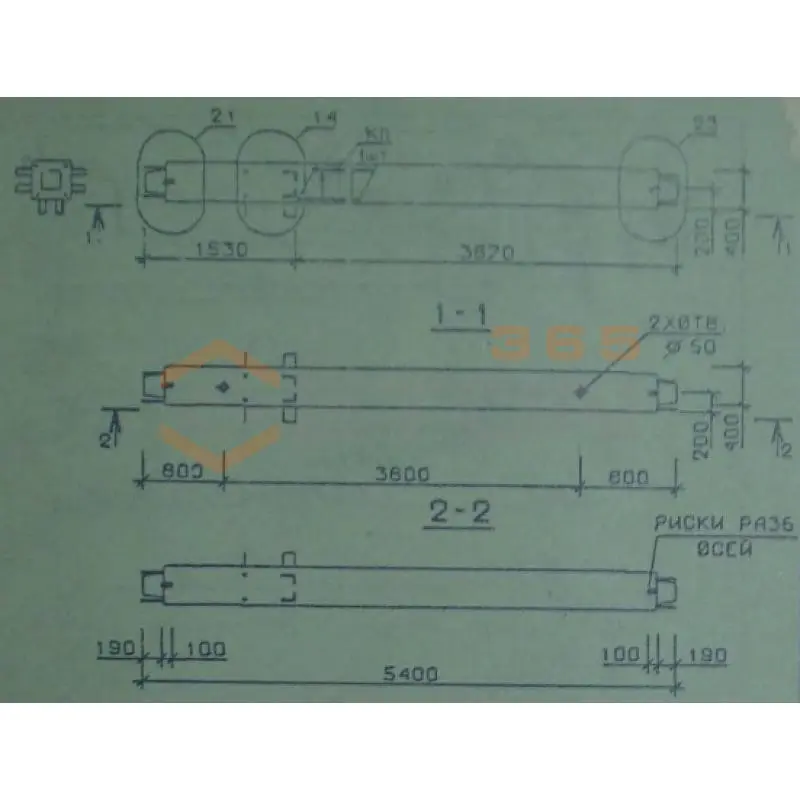 Колонны сечением 400х400 мм для зданий с высотами этажей 5,4-6,0 и 6,0 (7,2) м Серия 1.020.1-2с/89 4КС 54-54-4