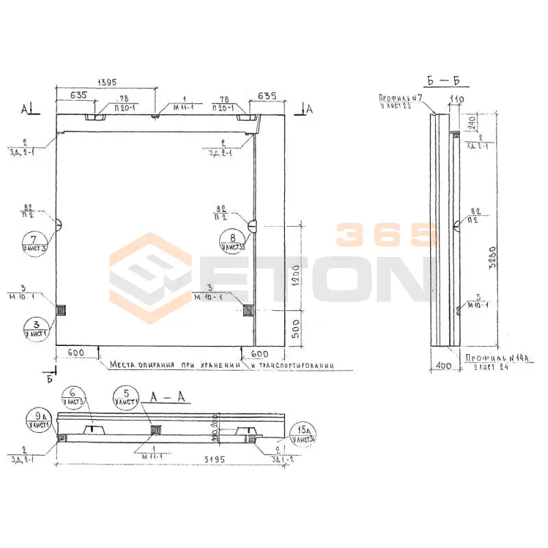 Панели наружных стен трехслойные Альбом 7РС 41 133 7НС 44 т-2 (Альбом 7РС 41 133)