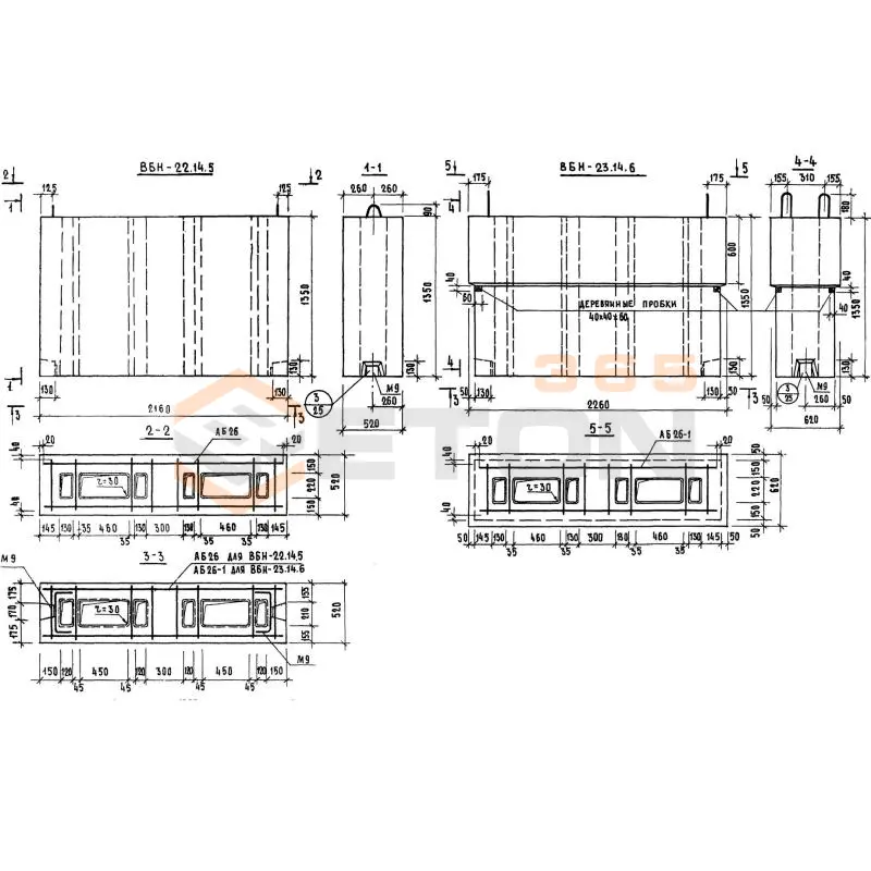 Блоки вентиляционные Серия 1.134.1-3 ВБН 23-14-6
