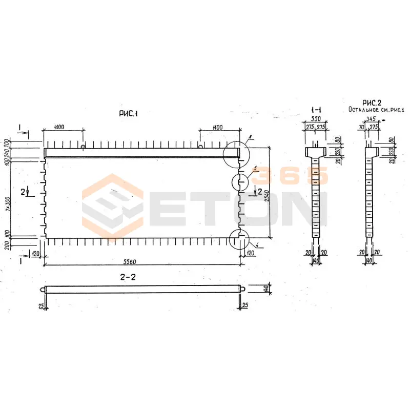 Диафрагмы жесткости серия 1.020-1/87 ( 1.020.1-7, 1.020-1/83, ИИ 04-1, 1.020.1-3пв ) 1ДП 56-25 пв