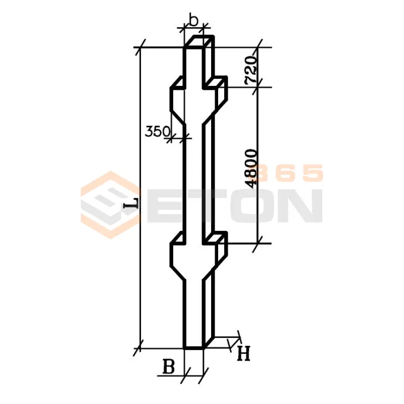 Колонны железобетонные для многоэтажных производственных зданий на высоту этажа 4,8 м Серия 1.420-12 вып. 2 К 16а-2-2