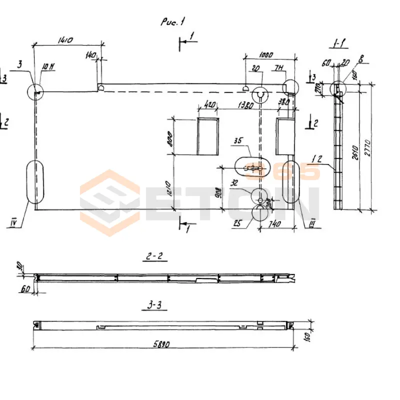 Панели внутренних стен Серия 1.100.1-7 ПСВ 59-28-16-150 т-3