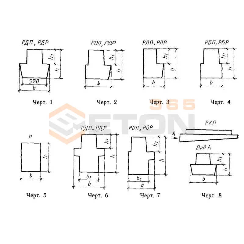 Ригели высотой 600 мм для опирания многопустотных плит перекрытия серия 1.020-1/87 ( 1.020.1-7, 1.020-1/83, ИИ 04-1, 1.020.1-3пв ) РОП 6-112