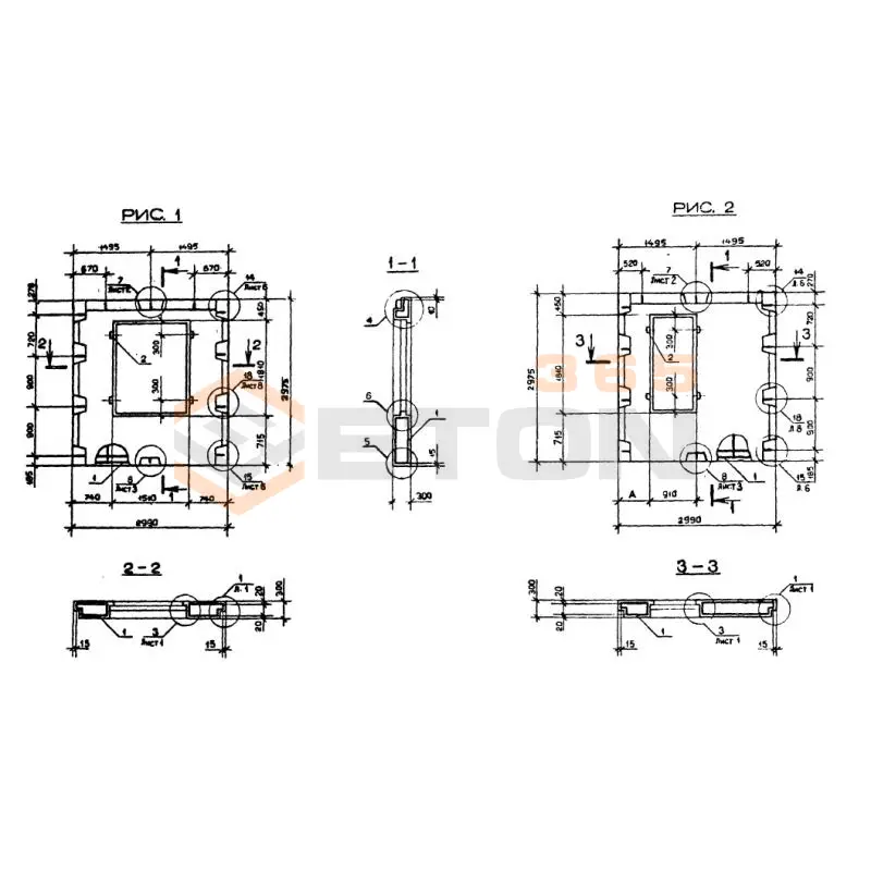 Панели наружных стен Серия 1.090.1-2с 7ПСО 30-30-3-2 пс (1.090.1-2с)