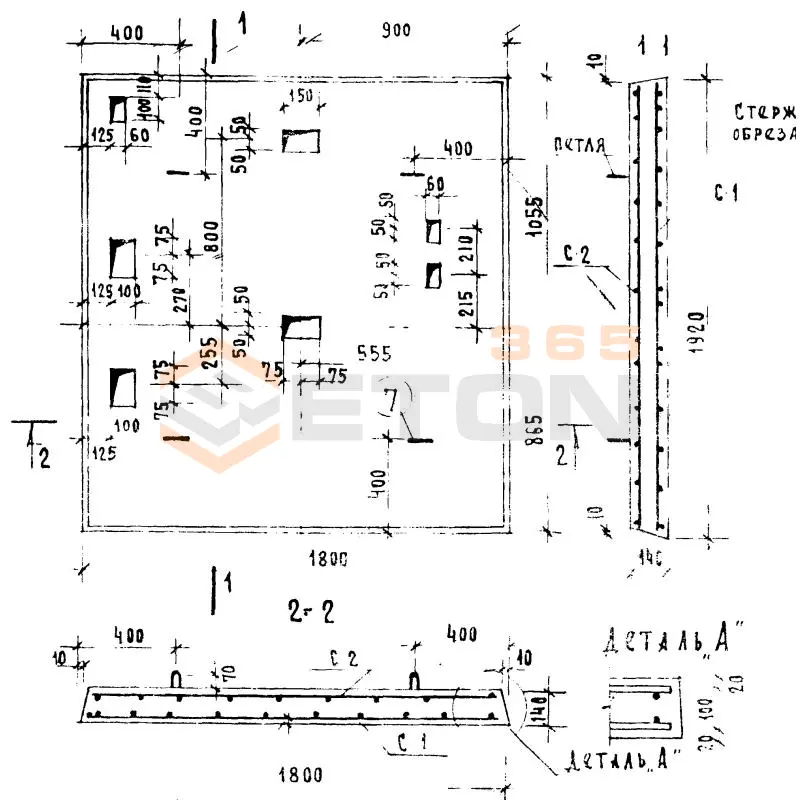 Плиты перекрытия над шахтой лифта Серия 86 и 85 ИПЛ 2