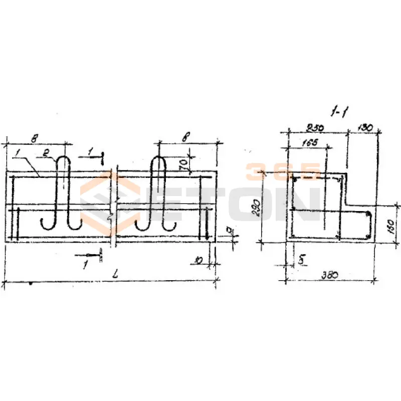 Перемычки балочные Серия Б1.038.1-1 3ПР 41-15-38-29 (Б1.038.1-1)