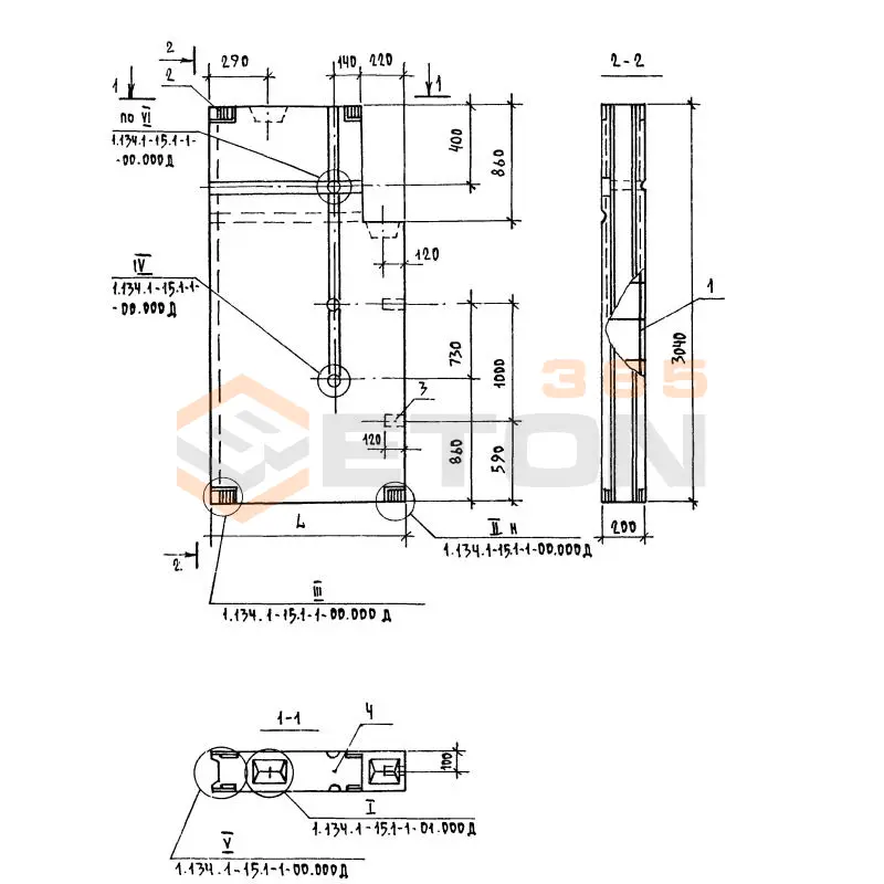 Блоки вентиляционные Серия 1.134.1-15 БВ 15-30-20-150 т-3