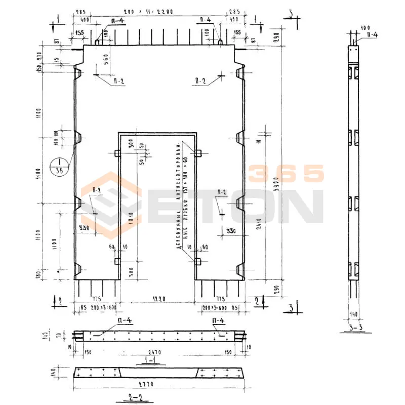 Диафрагмы жесткости Серия ИИ 04-6 Д 28-42 п (ИИ 04-6)