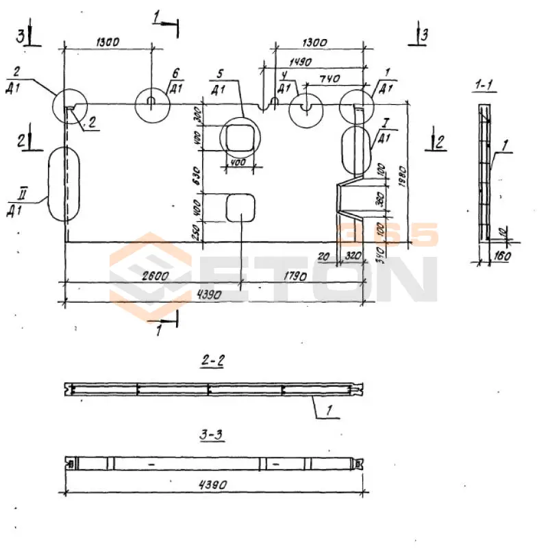 Панели внутренних стен Серия 97 5ВСЦ 2-2