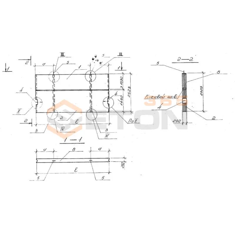 Панели внутренних стен Серия 1.131-17 2ПСВ 69-25-25 я-1